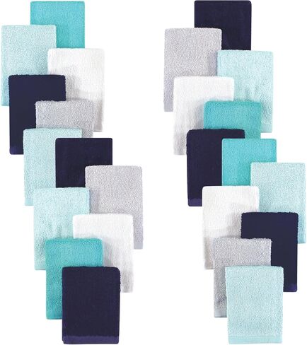 Hudson Baby Unisex Baby 24Pc Rayon from Bamboo Woven Washcloths, Black White, One Size in Saudi Arabia
