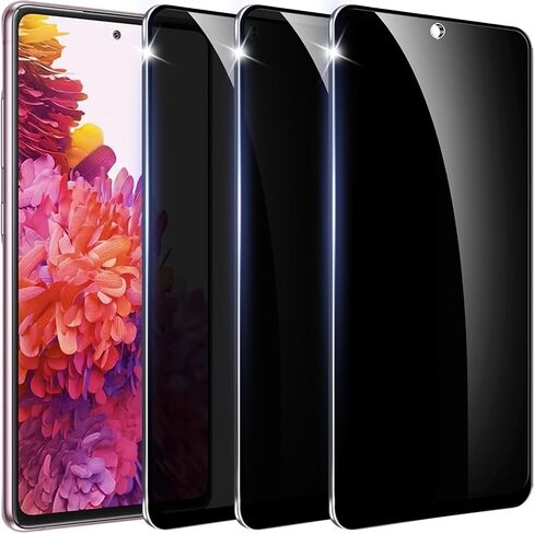 【عبوة من 3+1】 مصممة لواقي شاشة الخصوصية Samsung Galaxy S20 FE، زجاج مقسى 9H 【لا يدعم فتح بصمة الإصبع】 فيلم مضاد للتجسس متوافق مع هاتف Samsung S20FE 5G in Kuwait