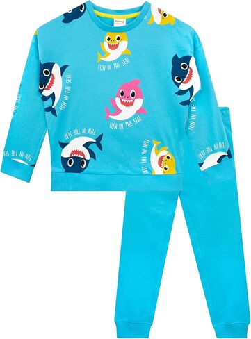 طقم سويت شيرت وبنطال رياضي للأولاد من Pinkfong Baby Shark متعدد الألوان 3T in Kuwait