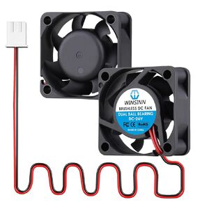 WINSINN DC 40mm Fan 24V 4015 Dual Ball Bearing Brushless Cooling 40x15mm 2PIN (Pack of 2Pcs)