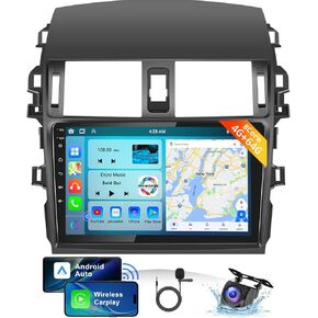 【8Core 4+64G】 for Toyota Corolla 2009 2010 2011 2012 2013 Android Car Stereo Wireless Carplay Android Auto, 9" HD 1280 * 720P IPS Touchscreen Radio GPS WiFi DSP Audio Bluetooth 5.0 SWC Backup Camera