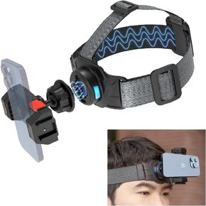 Head-Mounted Mobile Phone Holder,First-Person View Video Outdoor Live Shooting Bracket with Phone Clip(4"-7") for iPhone，Samsung,Huawei, All Smartphones Head Mount Strap