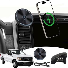 wincar for Ford F150 Phone Mount 15W Fast Wireless Charger for Magsafe 2024 F150 Phone Holder 2024 Ford F150 Accessories Custom Fit F150 2021-present Compatible for All Cell Phones