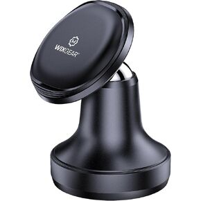 WixGear Magnetic Phone Holder for Car - Magnetic Car Phone Mount - Dash Mount - 90-Degree Tilt, 360-Degree Rotation - Aircraft-Grade Aluminum Metal - Compatible Android (Not with MagSafe)
