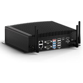 WEIDIAN PC Industrial EH4-T, Fanless Mini PC Win 11 Pro i5-10210U 8GB RAM 256GB M.2 SSD, 6 x RS232/RS485 COM 2*LAN Small Desktop Computers, 8*USB GPIO WiFi&BT4.2 HD DP Type-C 4K Triple Display
