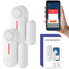 كاشف مستشعر الباب واي فاي، إنذار لفتح الأبواب، عبوتان، إنذار مستشعر الباب الذكي، دقات باب الأجهزة الذكية تويا، إشعار عن بعد عند فتح الباب للمنزل in Kuwait