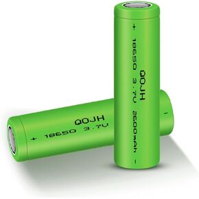 2Pack 3.7 Volt 18650 Rechargeable Battery, 2600mAh 18650 Battery Flat Top Li-ion Battery for Flashlight, Headlamp, Solar Lights, Mini Fans etc