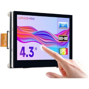 waveshare 4.3inch QLED Display, Compatible with Raspberry Pi 5/4B/3B+/3A+/3B/2B/B+/A+/CM3/3+/4, DSI Interface, 800 × 480 Resolution, Integrated Structure,