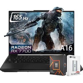 كمبيوتر محمول للألعاب ASUS TUF A16 مقاس 16 بوصة FHD+ 165 هرتز، معالج AMD Ryzen 7-7735HS ثماني النواة، رسومات Radeon RX7700S V8G (>RTX4060)، ذاكرة وصول عشوائي DDR5 سعة 32 جيجابايت، محرك أقراص SSD سعة 1 تيرابايت، لوحة مفاتيح بإضاءة خلفية RGB، Wi-Fi 6، Win11