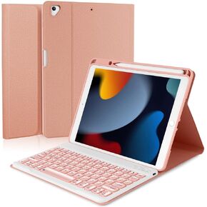 iPad 10.2 Case with Keyboard for iPad 9th/8th/7th Gen, Compatible with iPad Air3 /iPad Pro 10.5, Detachable BT Keyboard with Magentic Protective Cover, Built-in Pencil Holder, Black