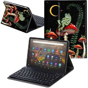 for Kindle Fire HD 8 & 8 Plus Tablet Case with Keyboard 8 Inch (12th /10th Generation, 2022/2020 Release),Soft PU Stand Folio Cover with Detachable Wireless Keyboard,Art Sunflowers