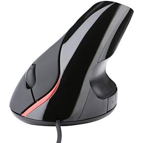 ماوس رأسي سلكي، ماوس رأسي مريح، ماوس USB سلكي بصري مع 5 أزرار قابلة للبرمجة للكمبيوتر والكمبيوتر المحمول (أسود)