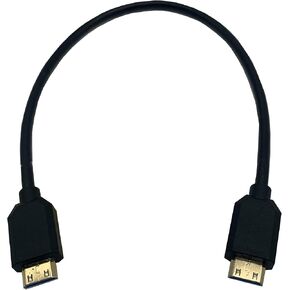 Halokny Mini HDMI 8K Cable, 1Ft/30cm Super Slim Mini HDMI Male to Mini HDMI Male 90 Degree Down Angle 8K Ultra High Speed Adapter Cable (Mini HDMI to Mini HDMI Down)