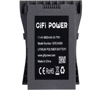 MaximalPower Mini Intelligent Flight Battery 11.4V 4800mAh Drone Battery for Eachine EX4 Pro, JJRC X12, CFly Faith Drone (1 Pack)