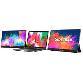 SideTrak Solo Triple 15.6" Portable Gaming Monitor for Laptops, 2 Freestanding 15.6" FHD 1080P LED Display Screens, Extending Screens for Mac, PC, & Chrome, USB-C or HDMI, Speakers & HDR Mode