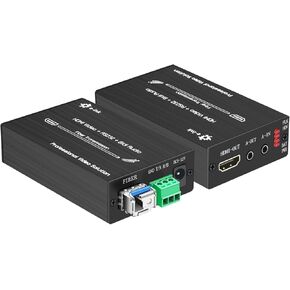 Mini 4K HDMI Fiber Extender UHD 4K HDMI to Fiber Converter with SFP Module 1080P HDMI Video Over Fiber Optical Transceiver Uncompressed No Latency Single Mode Single Fiber 10KM