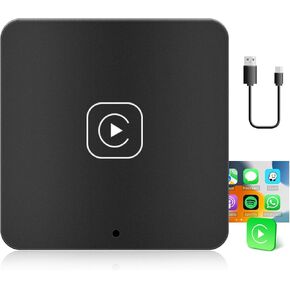 محول CAMECHO اللاسلكي CarPlay لجميع سيارات CarPlay السلكية في المصنع، دونجل Apple Carplay اللاسلكي، محول Carplay اللاسلكي لهاتف iPhone، 5 جيجا هرتز WiFi، التوصيل والتشغيل، الاتصال التلقائي، صندوق Carplay للسيارات من 2015 in Kuwait