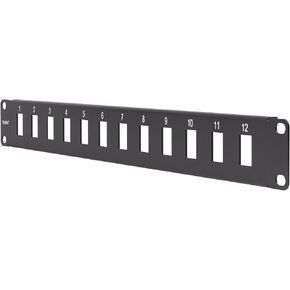 1U 12-Port Blank Keystone Patch Panel, Suitable for 19-inch Server Racks or cabinets, Made of Metal. Basic Design, Does not Include Jacks and Brackets. (1U 12Port)