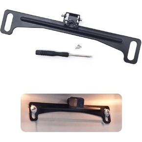 1 PC Car US Standard License Plate Holder Rear View Camera Bracket, Angle Adjustable Anti-shock Anti-sway Driving Recorder Reversing Camera Holder, Universal Metal Waterproof Stand (Black)
