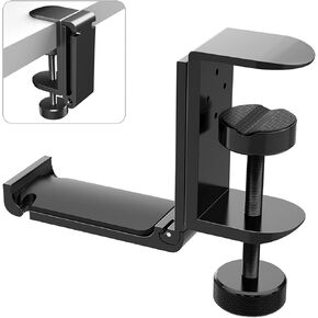 Headphone Hook Desk, Headphones Stand Under Table Foldable Headset Holder Clamp Hanger Mount, Built in Cable Clip Organizer for PC Gaming, Office, Backpack Bag Purse Hanging