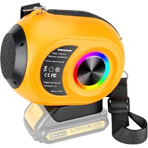 Bluetooth Speaker for Dewalt 20v Battery,Wireless Speaker with HD Sound, TWS Pairing, Bluetooth 5.3, for Jobsites/Home/Party/Outdoor/Beach/Gift(Battery not Included)