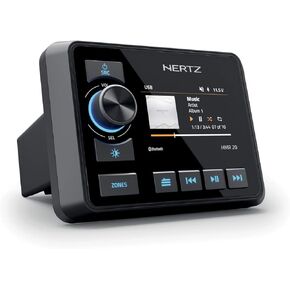 Hertz HMR-20 Marine Digital Media Receiver 2-zone Receiver 3" Color Display AM/FM/USB/Bluetooth, 50 W x 4