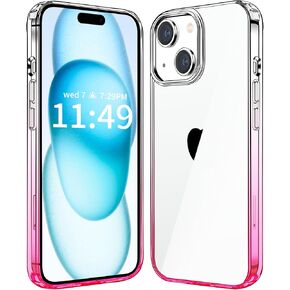JJGoo متوافق مع حافظة iPhone 15 Plus، حافظة هاتف شفافة مقاومة للصدمات، غطاء واقٍ خلفي صلب مضاد للخدش من البولي كربونات، شفاف