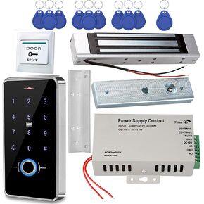 JASAG Fully Waterproof Fingerprint Access Control System Kit, Fingerprints RFID Keypad with Upgraded 180KG (380lbs) Magnetic Lock and Professional Power Supply, for Door Lock Security, Outdoor