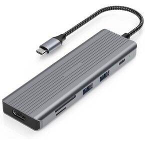 Tiergrade USB C Hub 3.0 Docking Station 9 in 1, Type c Hub Adapter for Mac OS & Windows, 4K@30Hz HDMI, 2*USB 3.0 Type-A, 1* USB-C Data Transfer Port, 2*USB 2.0 Type-A, SD/TF, 100W PD