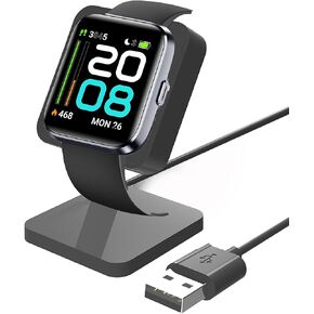 ID208 Plus Charger Stand,Lamshaw Charging Stand Desk Watch Stand Holder Charging Dock Station Compatible with Quican, aeac, WMK, Fitpolo ID208 Plus 1.8'' Smart Watch (Black)