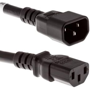 C13 to C14 Power Cord Heavy Duty AC Cable, IEC Extension Cable- 15A/250V 14 AWG (IEC-60320-C14 to IEC-60320-C13) Lifetime Wty (3 ft)