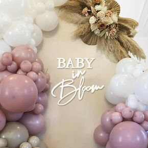 Baby in Bloom Sign, 16"x24" Felt Letter Baby Shower Sign Baby in Bloom Party Decor Backdrop for Boy or Girl Baby Shower Gender Reveal 1st Birthday - Brown