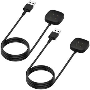 Compatible with Fitbit Versa 4 / Versa 3 Charger, Replacement USB Charging Cable Cord for Sense 2 / Sense Smartwatch