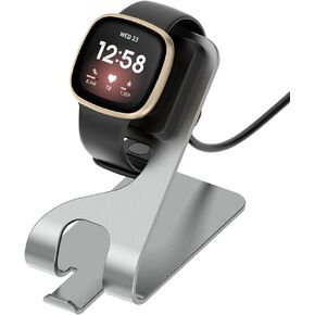 Miimall Magnetic Charger Dock Compatible with Fitbit Versa 4/Versa 3/Sence 2/Sence/Ace LTE, Anti-Slip Charger Stand with USB Charging Cable Cord for Google Pixel Watch 2 Charger Holder Accessories