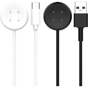 Type-C Charger Intended for Fitbit Ace LTE/Google Pixel Watch 3 2 Charging Cable USB C&USB A Cord Magnetic Fast Charger Stand Dock Smartwatch Accessories (Black&White)