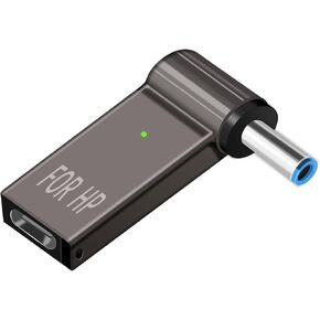 USB C to 4.5mm Laptop Charging Adapter Female Type C to Male DC 4.5 x 3.0mm Barrel Jack Plug Converter 100W PD Power Charger Connector Tip for Probook Notebook Elitebook f211wm f233wm ENVY 17 13 15 HP