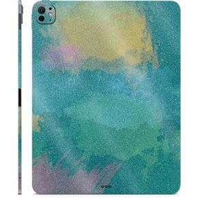 Glossy Glitter Skin Compatible with Apple iPad Pro 13 (M4) 2024 - Watercolor Blue - Premium 3M Vinyl Protective Decal Cover - Easy to Apply | Crafted in The USA by MightySkins