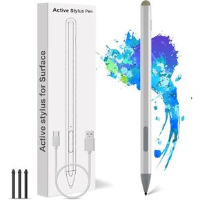Surface Pen Windows Stylus for Microsoft – Surface Pro 11/10/9/8/7 Pen Compatible with Surface Pro/Book/Laptop/Go/Studio, with Palm Rejection and Rechargeable, 4096 Pressure Sensitivity Digital Pens