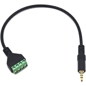 11.8 inch Gold Plated 1/8" 3.5mm TRRS 4 Pole Stereo Jack Male to AV 4 Screw Terminal Female Block Balun Solderless Headphone Connector Converter Adapter Extension Audio Cable Cord (3.5mm Male)