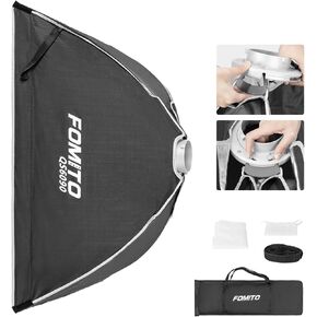 FOMITO 47.2"/120cm Octagonal Softbox, Quick Release Bowens Mount Softbox with Honeycomb Grid, Light Diffusers, Bag for Godox SL-60W SL60IID SL150R SL300R
