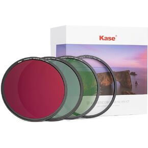 Kase 77mm Premium Magnetic 4 Filter Kit: R-MCUV, ND8, ND64, CPL Stack Caps Case Anti-Ghosting UV