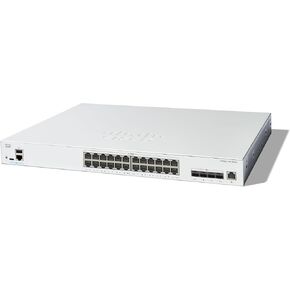 Cisco Catalyst 1300-24XT Managed Switch, 20 Port 10G Copper, 4x10GE SFP+ Combo, Limited Lifetime Protection (C1300-24XT)