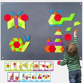 Shape Felt Board for Toddlers Teaching Story Board Set, Large 3.5 Ft Felt Toys Flannel Parent-Child Interactive Game Felt Board Pieces 123 PCS