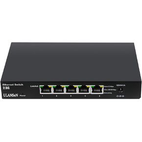 5-Port Unmanaged 2.5G Ethernet Gaming Switch, 5 x 2.5GBASE-T Ports, 25Gbps Switching Capacity, Backwards Compatible with 1000Mbps Devices, Fanless, Wall Mountable