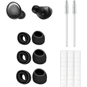 Silicone Replacement Ear Tips Compatible with Samung Galaxy Buds Pro Wireless Earbuds,Clean Kit with 2 Soft Brush and 1 Cleaning Putty, Anti-Slip Eartips,Fit in The Charging Case,(S/M/L),Black