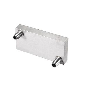 DMiotech 40 x 80 x 12mm Aluminum Water Block Computer Cooling Polished Radiator with Upward Spout for PC Cooler