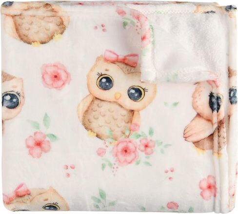 Baby Blanket for Boys Girls Newborn Super Soft Fleece Flannel Blanket Lightweight Receiving Blankets for Toddler Infant Nursery Bed Blanket (Flower Owl, 40'' x 30'') in Saudi Arabia
