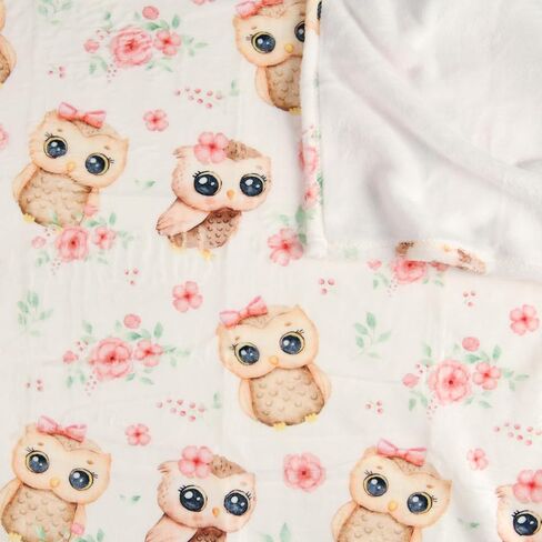 Baby Blanket for Boys Girls Newborn Super Soft Fleece Flannel Blanket Lightweight Receiving Blankets for Toddler Infant Nursery Bed Blanket (Flower Owl, 40'' x 30'') in Saudi Arabia