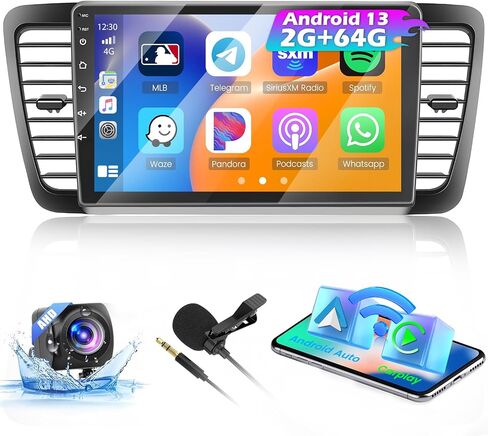 [2G+64G] لسيارة Subaru Legacy Outback 2005-2009 Android Stereo Wireless Carplay، شاشة لمس 9 بوصة في Dash GPS Navigation Car Radio مع Android Auto Bluetooth RDS Backup Camera in Saudi Arabia