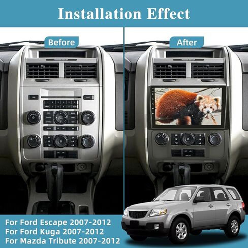 [2+64G] راديو سيارة NHOPEEW لسيارة Ford Escape Kuga Mazda Tribute 2007-2012 - Carplay اللاسلكي وAndroid Auto - شاشة لمس 9 بوصة ستيريو Android للسيارة مع واجهة مستخدم متعددة/GPS/WiFi + كاميرا احتياطية AHD in Saudi Arabia